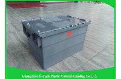 China Customzied Plastic Moving Boxes For Warehouse , Attached Lid Totes supplier
