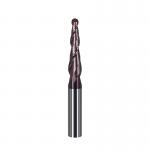 Fuchsia Coated Cnc Carbide Taper 1mm Ball Nose End Mill Cutters 55HRC for sale