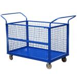 CE Collapsible Wire Container , Capacity 300kg U - Type Handle Platform Truck With 4 Mesh Sides for sale