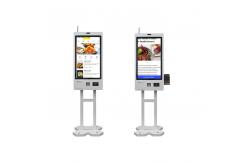 China 23Inch Automatic Self Service Ordering Kiosk , Bill Payment Kiosk With QR Scanner supplier