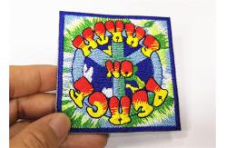 China T- Shirt Twill Fabric Badges Patches 3 Tall Iron On Embroidered Patches supplier