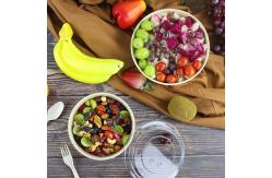 China 1300ml Kraft PLA Biodegradable Salad Paper Bowl With Plastic Lid supplier