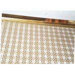 Decoration Square Hole Type Handrail Balustrade Weave Mesh With Gold Color Frame for sale