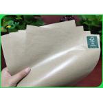 Greaseproof Brown Color 50 + 10G PE Coated One Side Paper For Food Packaging for sale
