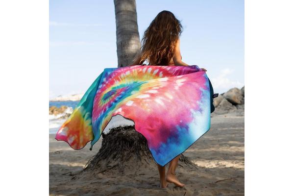 Microfiber Rectangular Patterned Beach Towel With Large Size And Medium Thickness