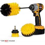 Yellow Power Scrubber Drill Brush 3 Piece Kit For Cleaning for sale