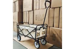 China Pvc Wheels Camping Wagon Cart Foldable Luggage Trolley With Single Handle And Cloth supplier