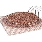 Round shape Welded With Handle Copper BBQ Grill Mesh Summer Outdoor Party for sale
