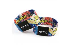 China Elastic NFC Fabric Wristband RFID Chip Bracelet With Custom Logo supplier