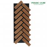 Wooden Acoustic Wall Panels Wood Slat Wall Panel With PET Fiber Acoustic Panel For Apartment Hotel Home Akupanel for sale