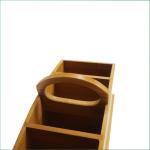 portable bamboo office desk organizer with handle