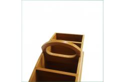 China portable bamboo office desk organizer with handle supplier
