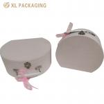 Customized Recyclable Paper Perfume Biscuit Packaging Round Paper Suitcase Box Case With Metal Handle for sale