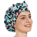 Nylon Breathable Shower Cap Large opp Bag packed Bowknot BSCI Approved for sale