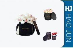 China Black Flower Packing Boxes , Small Cardboard Boxes With Handles / Lids supplier