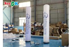 China 3m White Led Lighting Inflatable Pillar With Printing Outdoor Advertising supplier