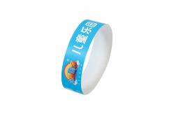 China Pool Party Festival VIP Entry Tyvek Wristbands with Bar Coding and Adjustable Design supplier