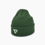 OEM Unique Green Knit Beanie Hats With Embroidery Pattern
