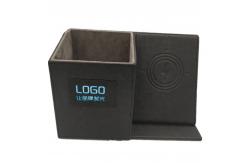 China Wireless Charging LED Leather Pen Holder For Desk Multifunctional Nontoxic supplier