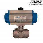 Pneumatic Three-Way Ball Valve For Environmental Protection Chemical for sale