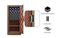 China Double Alarm Solid Steel Jewelry Watch Winder Safes With 7 Open Ways supplier