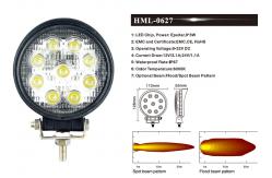 China 2160lm Round LED Work Flood Lights 27W Industry Mining Offroad Lighting supplier