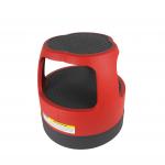 Customizable Color Round Step Stool with Retractable Casters - Non-Slip Surface for sale