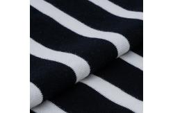China 21S Organic Ribbed Cotton Fabric , 1*1 Striped Cotton Interlock Material supplier