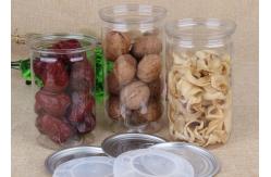 China Food Packaging Airtight PET Plastic Canister With Clear PE Plastic Cover supplier