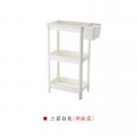 H70.5cm Plastic Organizer Shelf With Basket Plastic Shelving For Bathroom for sale