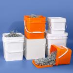 Multipurpose Food Safe Storage Buckets 4 Gallon PP Plastic Square With Lids for sale