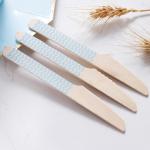 Eco Friendly Blue Stripe Compostable Cutlery Wooden Tableware Party Utensils for sale
