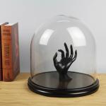 Borosilicate Large Glass Dome With Base , 20cm Height Glass Bell Cloche