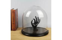 China Borosilicate Large Glass Dome With Base , 20cm Height Glass Bell Cloche supplier