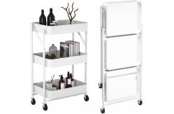 China Folding Mobile ODM Metal Storage Trolley For Kitchen supplier
