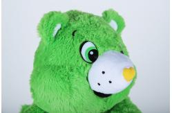 China Green Bear Cute Plush Dolls Surface Washable Soft Feeling Polyester Material supplier