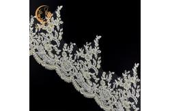 China Decorative Beaded Lace Trim Water Soluble Embroidery 135cm Width supplier