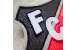 China Durable And Washable Custom Clothing Patches Irregular Shield Plush Chromatically Flocking supplier