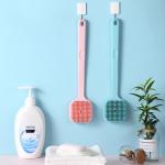 2 In 1 Long Handle Silicone Bath Body Cleaning Brush For Exfoliating