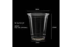 China Disposable Biodegradable 12oz PLA Cups For Cold Drink Compostable Plastic Cups supplier