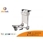 Rubber Wheel Airport Luggage Trolley Stainless Steel Luggage Trolley With Hand Brake for sale