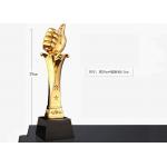 Shiny Gold Plated Resin Trophy Cup For Winners Custom Logo Accepted for sale