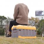35L 60L 70L Collapsible Plastic Storage Boxes With Lids White Blue