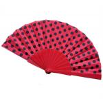 Multicolor Plastic Foldable Hand Fans Customized Logo With Polka Dots Pattern for sale