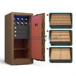 Double Alarm Solid Steel Jewelry Watch Winder Safes With 7 Open Ways