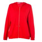 Red Leisure Ladies Thin Jacket With Hat , Modern Spring Autumn Coat Womens for sale