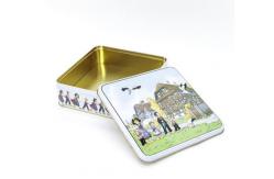 China Rectangular Candy Cookies Metal Tin Biscuit Tin Container supplier