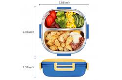 China Stainless Steel Metal Bento Lunch Box Blue Kids Bento Box With Spoon supplier