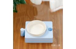 China Ceramic Double Pet Feeder Bowls Prevent Knock Protect Cervical Vertebra supplier