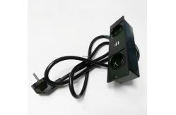 China Black European Power Outlet Office Furniture Concealed With Dual USB Socket supplier
